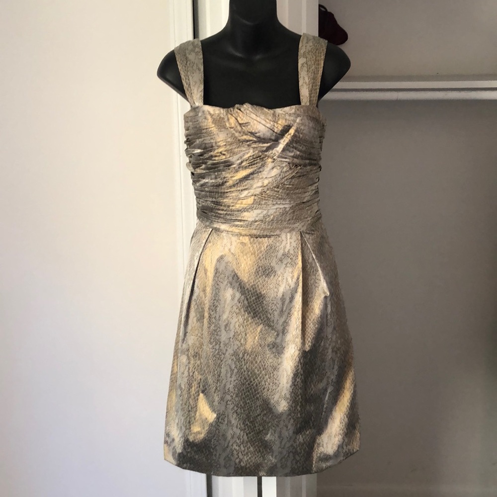 DVF snakeskin metallic cocktail dress
